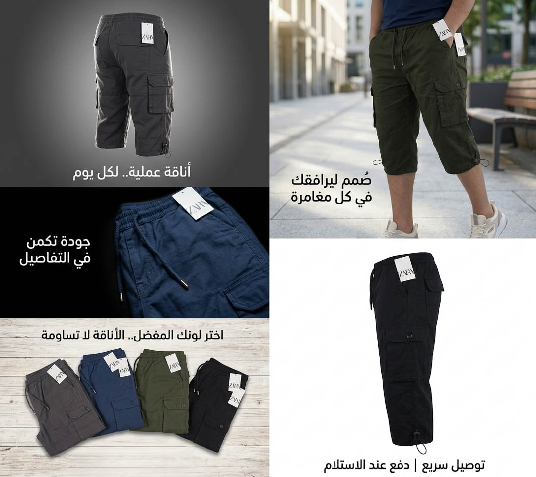 Pantacourt Élastique Multi Poche